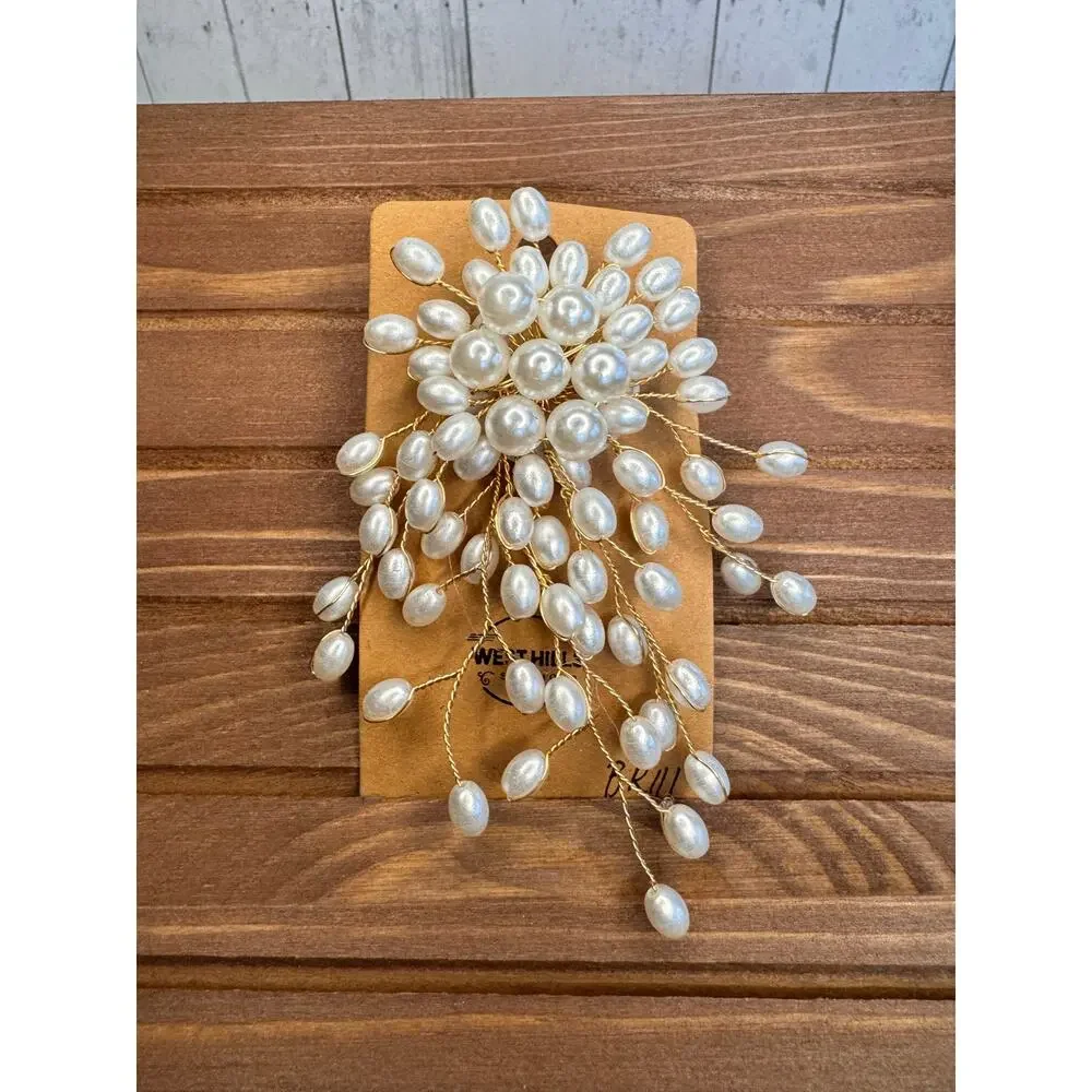 Flower Burst White Pearl Jewelry Brooch Fashion Jewelry FAST SHIP